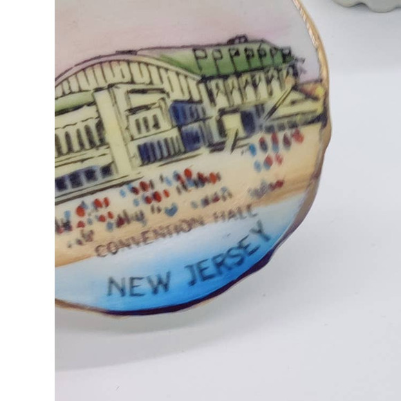 Vintage Atlantic City New Jersey Miniature Tea Cup Saucer Plate Set Souvenir 80s - Picture 3 of 9